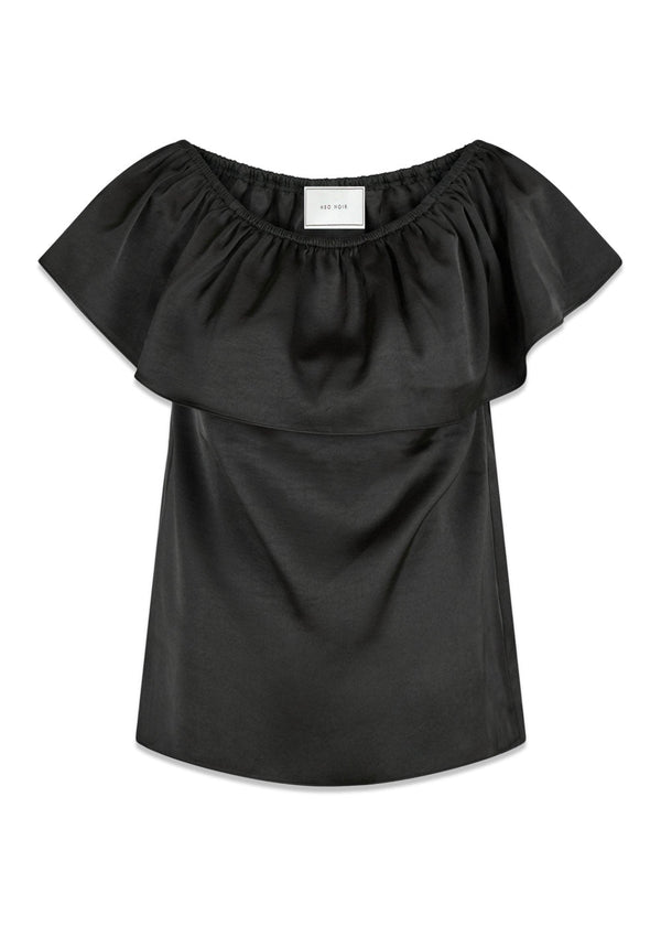 Kris Heavy Sateen Top - Black-Top-Neo Noir-Butler Loftet