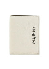 LEATHER BIFOLD WALLET WITH MARNI MENDING - White/Brown-Wallet/Purse-Marni-Butler Loftet