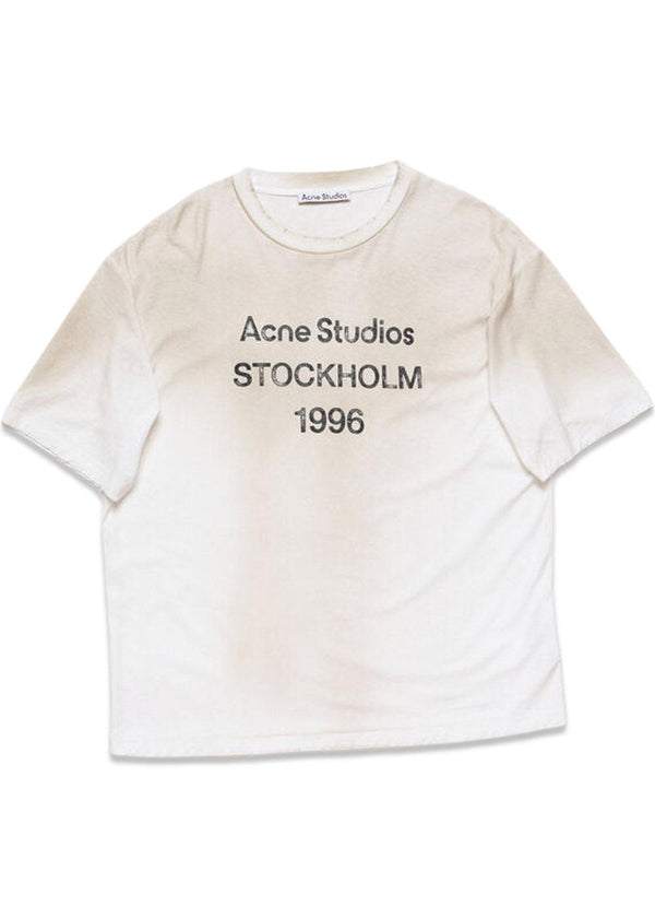 LOGO T-SHIRT - RELAXED FIT - Dusty White-T-shirts-Acne Studios-Butler Loftet