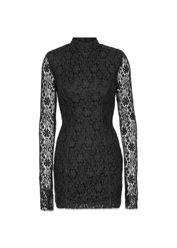 Lace Mini Ls Dress - Black-Dress-Rotate-Butler Loftet