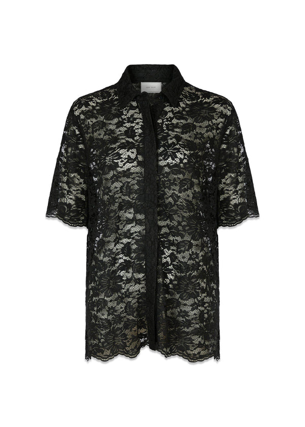 Lamari Lace Shirt - Black-Blouses-Neo Noir-Butler Loftet