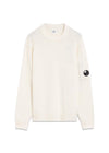Lambswool Knitwear Crew Neck - Off White Melange-Knitwear-C.P. Company-Butler Loftet