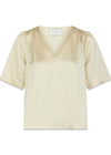 Largo Heavy Sateen Blouse - Light Yellow-Blouses-Neo Noir-Butler Loftet