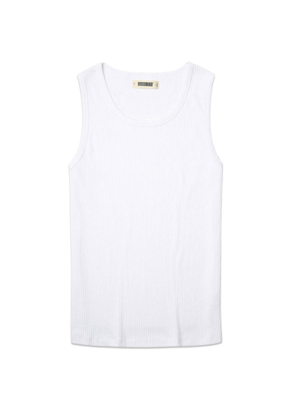 Lee Tank Top - White-T-shirts-Woodbird-Butler Loftet