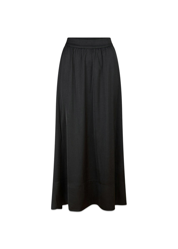 Lenni Smooth Satin Skirt - Black-Skirts-Neo Noir-Butler Loftet