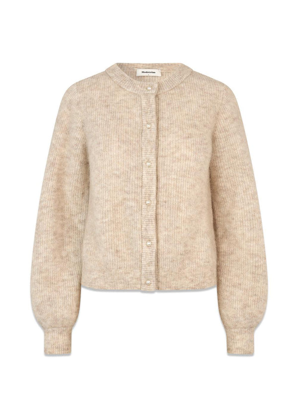 LenniMD cardigan - Beige Melange-Knitwear-Modström-Butler Loftet