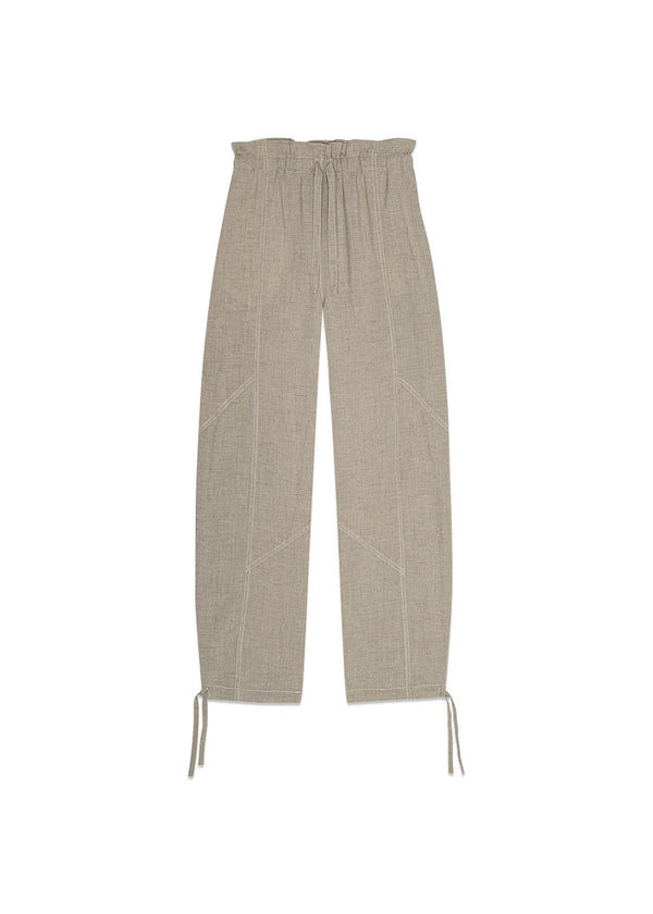 Light Melange Suiting Elasticated Waist Pants - Alfalfa-Pants-Ganni-Butler Loftet