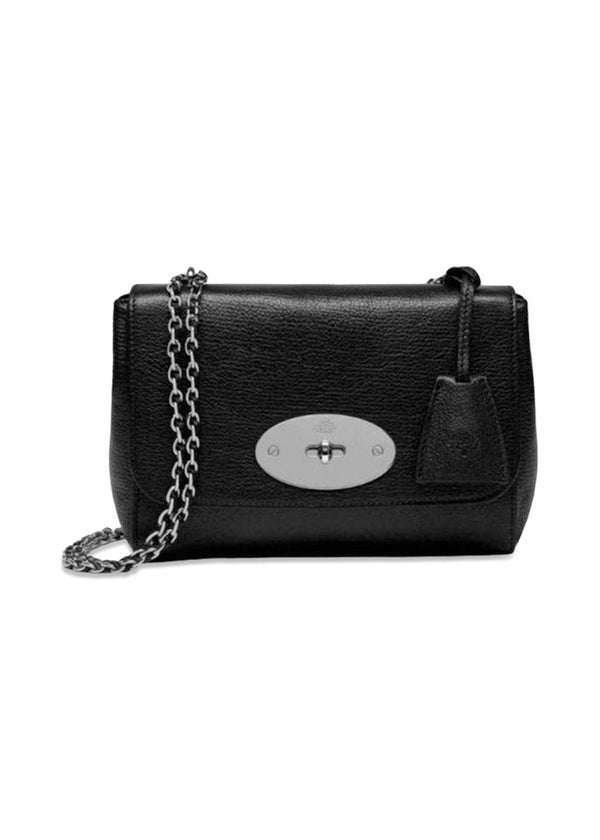Mulberrys Lily Glossy Goat - Black-Silver Toned. Køb designertasker||skuldertasker her.
