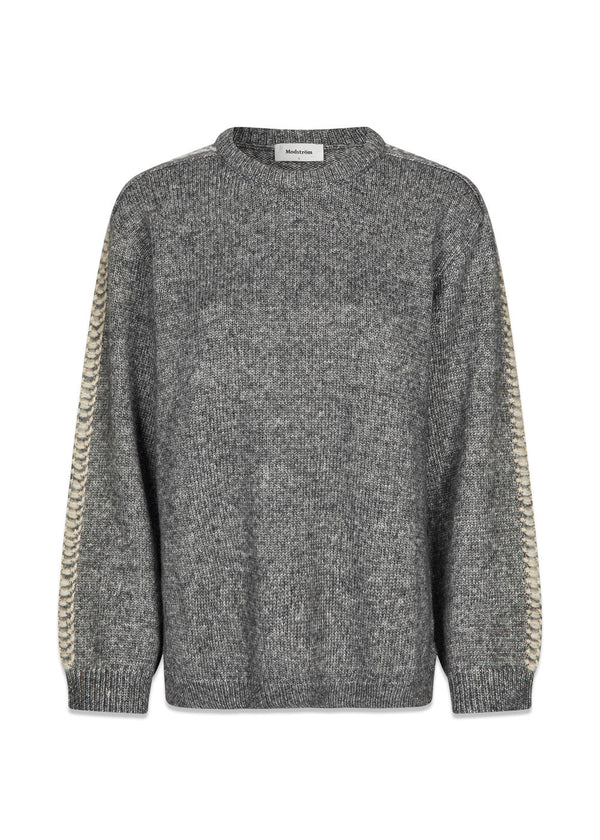 LineMD o-neck - Dark Gray Melange-Knitwear-Modström-Butler Loftet