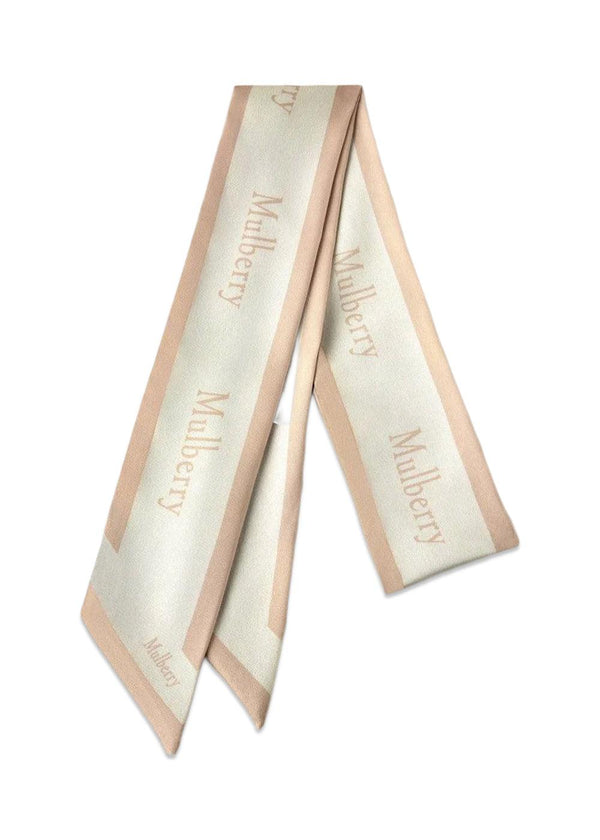 Logo Border Skinny Scarf - Maple-Chalk-Scarf-Mulberry-Butler Loftet