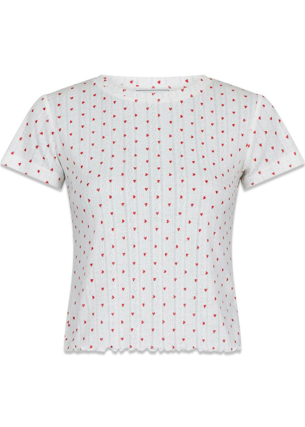 Lonnie Pointelle Heart Top - White-Top-Neo Noir-Butler Loftet