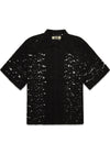 Luna Flower Shirt - Black-Shirts-Woodbird-Butler Loftet