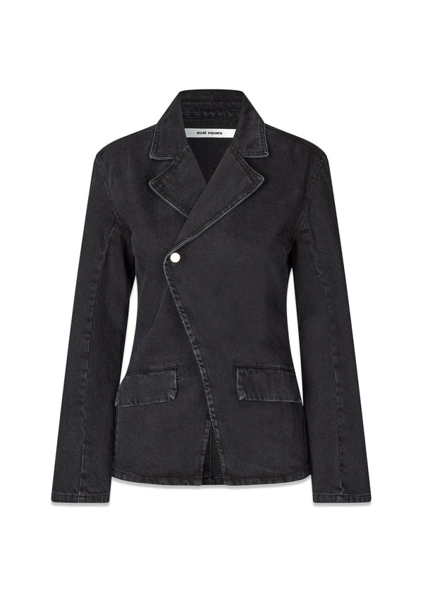 Luxury Denim Blazer - Black Washed-Blazers-Oval Square-Butler Loftet