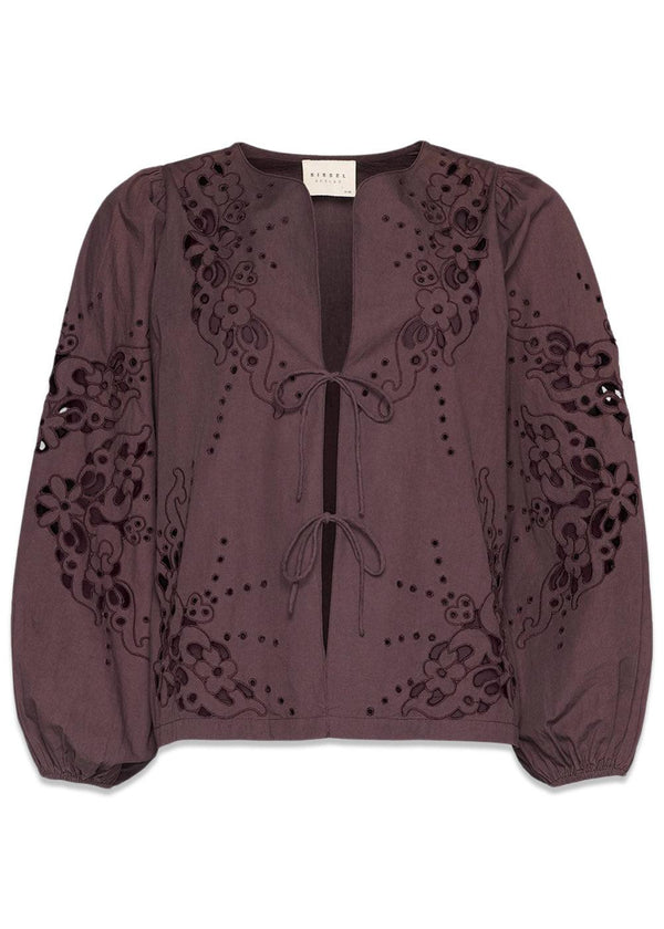 MAGDALENA TOP - Seal Brown-Blouses-Sissel Edelbo-Butler Loftet