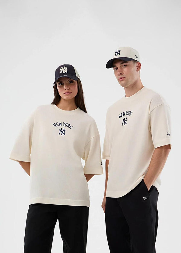 MLB Waffle Box Tee - Beige/Navy-T-shirts-New Era-Butler Loftet
