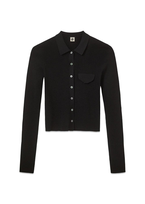 Madison Tight Polo Tee - Black-Knitwear-The Garment-Butler Loftet