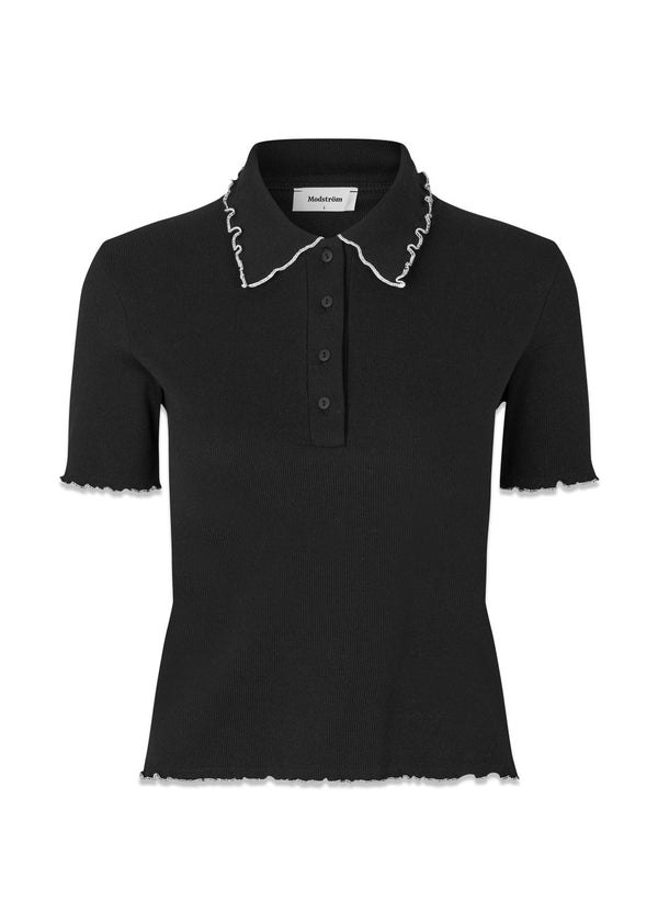 MagdaloneMD polo - Black-Top-Modström-Butler Loftet