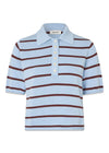 Malvamd SS stripe polo - Cashmere Blue Andorra Stripe-Knitwear-Modström-Butler Loftet