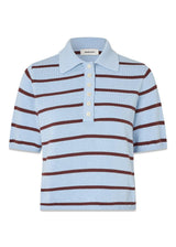 Malvamd SS stripe polo - Cashmere Blue Andorra Stripe-Knitwear-Modström-Butler Loftet