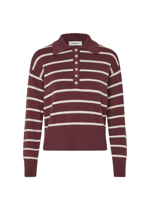 Malvam stripe polo - Andorra Soft White Stripe-Knitwear-Modström-Butler Loftet