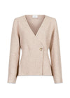 Marie Louise Knit Cardigan - Sand Melange-Knitwear-Neo Noir-Butler Loftet