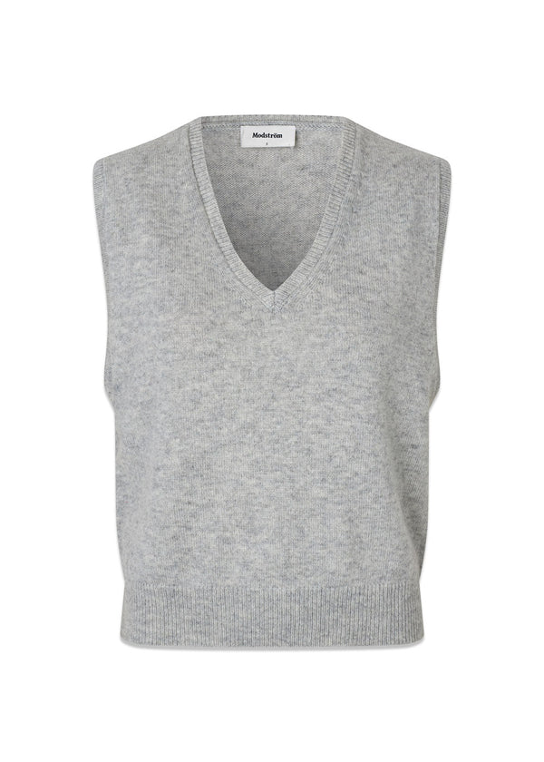 MayuMD vest - Gray Melange-Knitwear-Modström-Butler Loftet