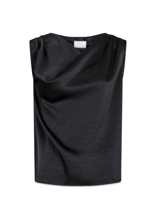Merle Heavy Sateen Top - Black-Top-Neo Noir-Butler Loftet