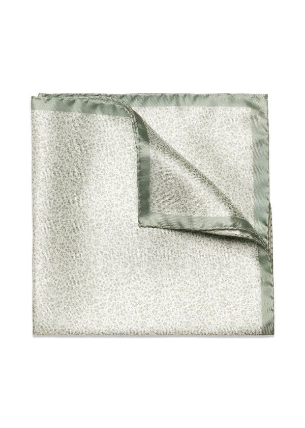 Micro Floral Silk Pocket Square - Light Green-Accessories-Eton-Butler Loftet