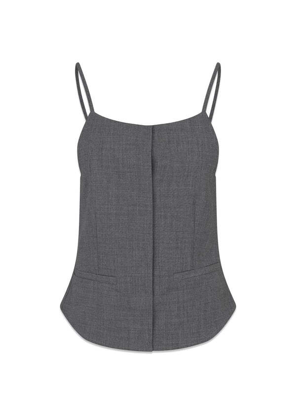 MikkelineMD strap top - Dark Gray Melange-Top-Modström-Butler Loftet