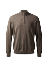Milan 1/4 Zip - Dark Khaki Mel-Knitwear-Clipper-Butler Loftet