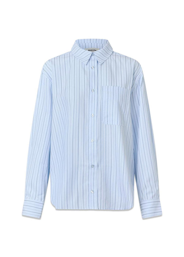 MilleMD stripe shirt - Light Blue & Navy Stripe-Shirts-Modström-Butler Loftet