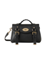 Mulberry's Mini Alexa Heavy Grain - Black. Buy designer bags||handbags here.