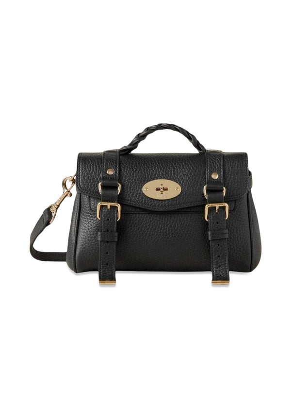 Mulberry's Mini Alexa Heavy Grain - Black. Buy designer bags||handbags here.