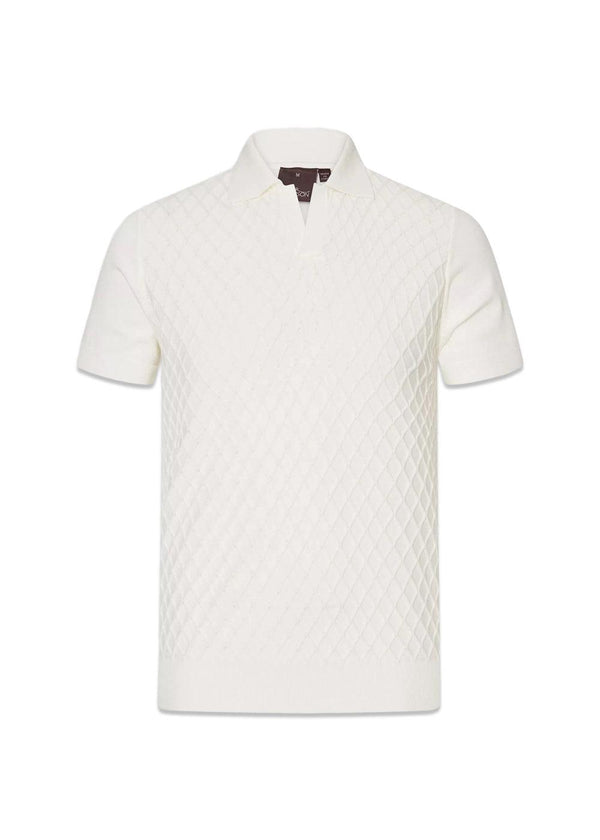 Mirza Polo Shirt S-S - Snow White-Knitwear-Oscar Jacobson-Butler Loftet