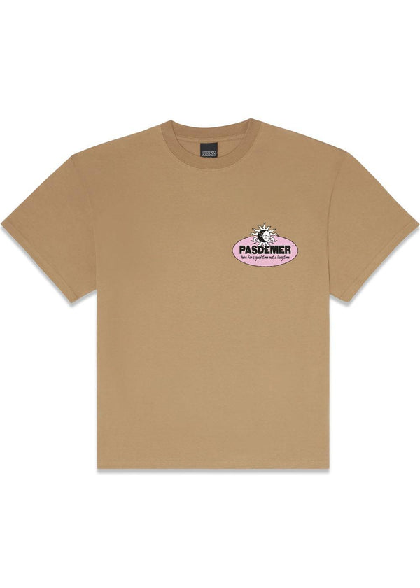 NOT LONG TIME TEE - Light Brown-T-shirts-Pas de Mer-Butler Loftet