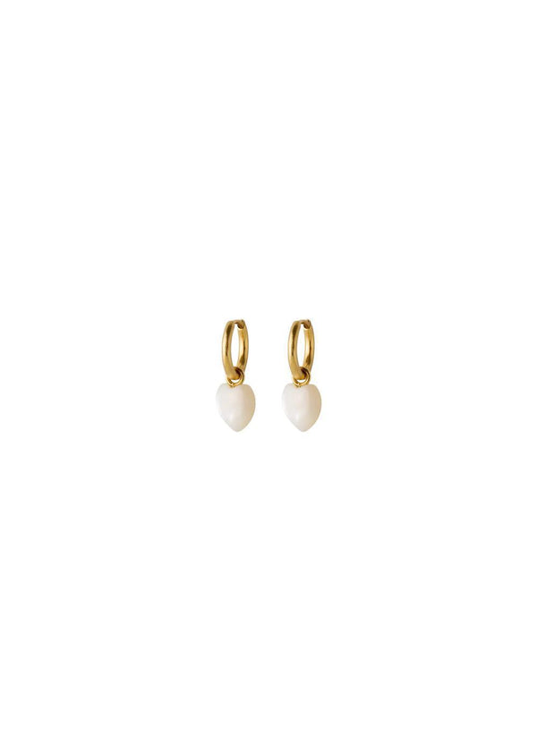 Ocean Heart Huggies - Gold-Jewellery-Pernille Corydon-Butler Loftet