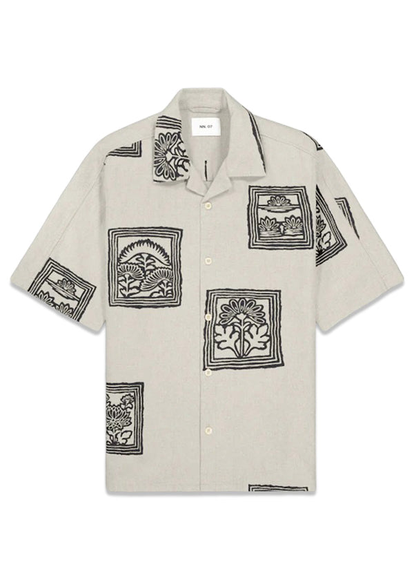 Ole Print SS 5396 - Oatmeal-Shirts-Nn. 07-Butler Loftet