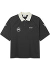 Oversized Polo - Short Sleeve - Black-T-shirts-Bareen-Butler Loftet