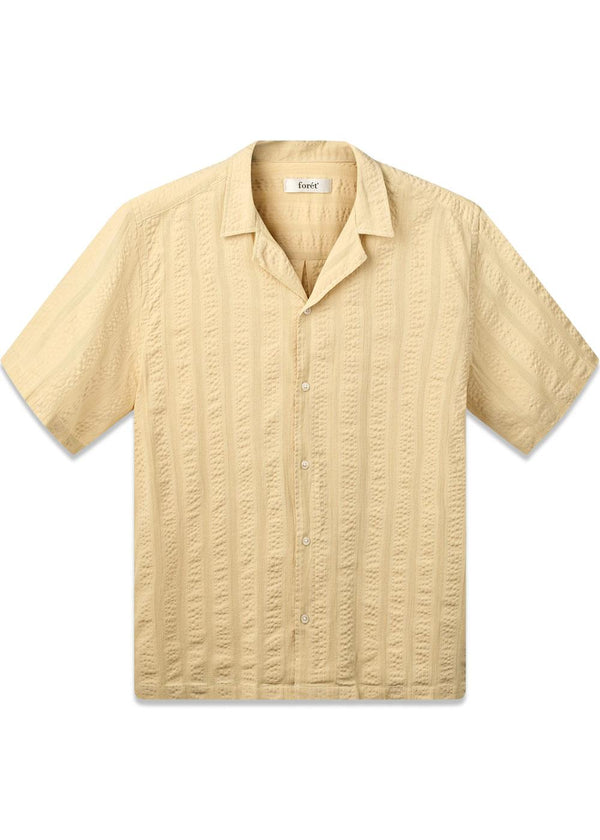 PEER JACQUARD STRIPE REGULAR FIT SS SHIRT - Vintage Yellow-Shirts-Forét-Butler Loftet