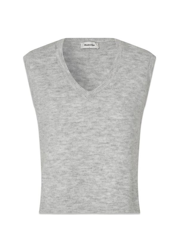 Petronell lamb vest - Gray Melange-Knitwear-Modström-Butler Loftet