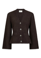 Pixie Knit Cardigan - Dark Brown-Knitwear-Neo Noir-Butler Loftet