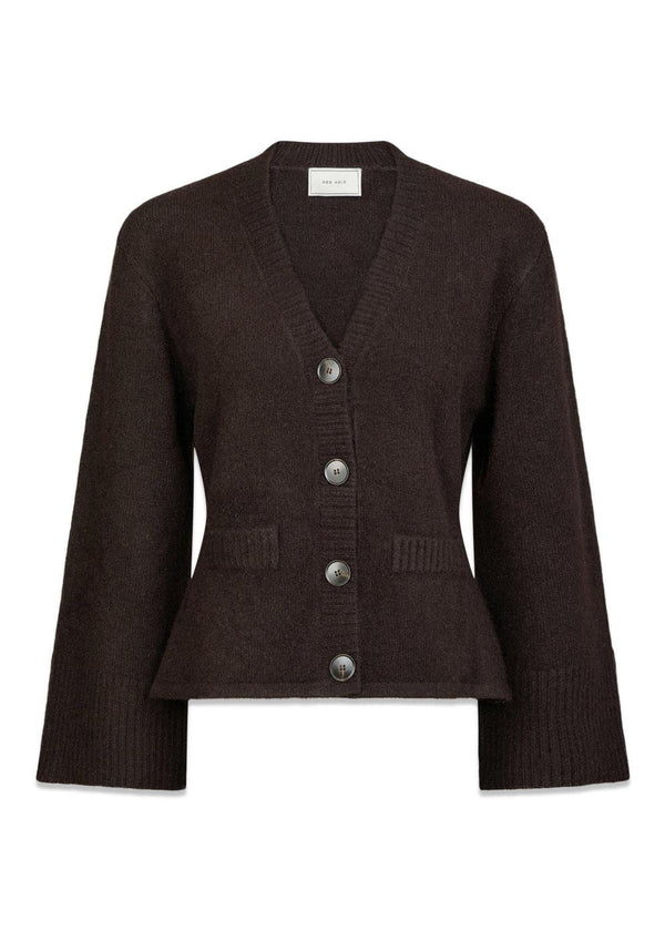 Pixie Knit Cardigan - Dark Brown-Knitwear-Neo Noir-Butler Loftet
