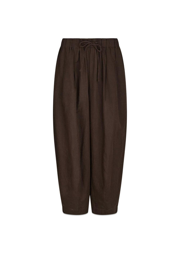 Prina Linen Pants - Dark Brown-Pants-Neo Noir-Butler Loftet