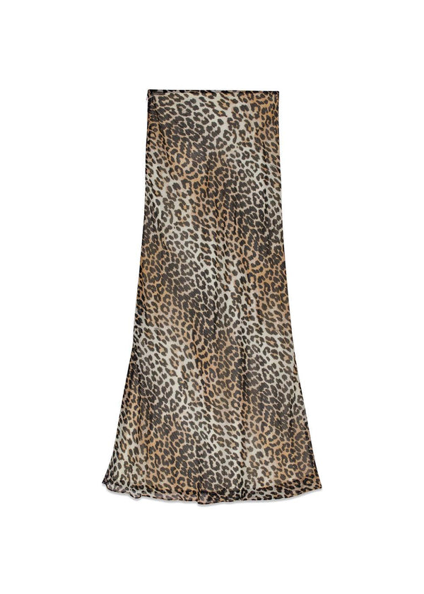 Printed Chiffon Maxi Skirt - Almond Milk-Skirts-Ganni-Butler Loftet