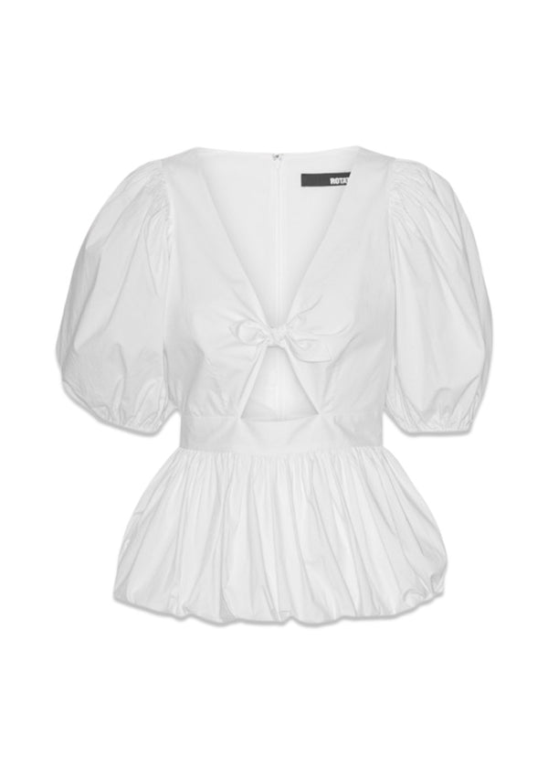 Puff Sleeve Bubble Top - Bright White-Top-Rotate-Butler Loftet
