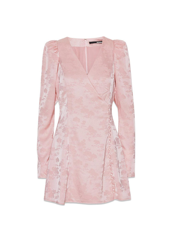 Puff Sleeve Mini Dress - Silver Pink-Dress-Rotate-Butler Loftet