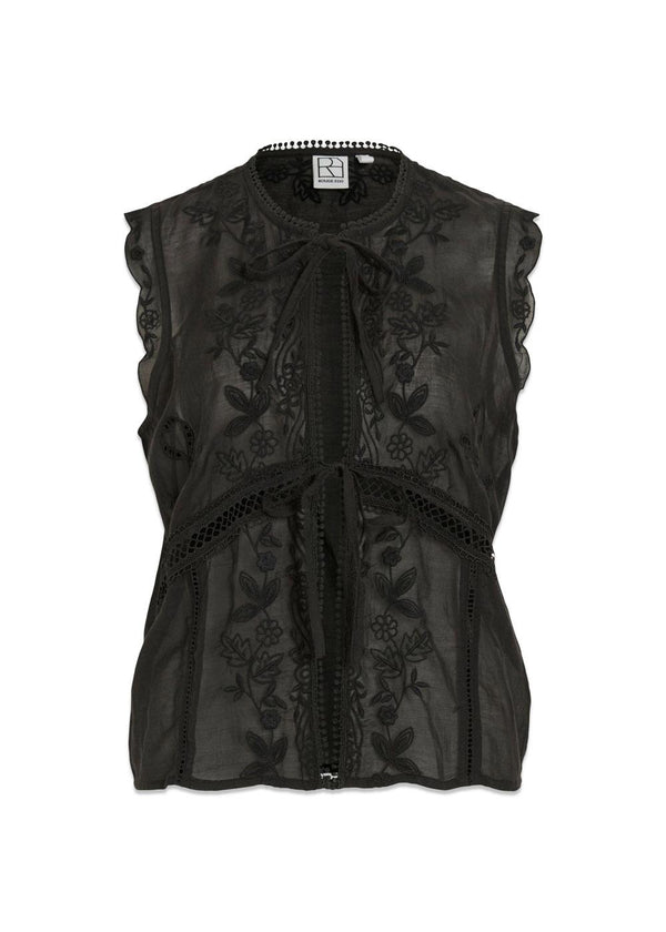 ROUVY SL TIE NECK TOP - Meteorite-Top-ROUGE EDIT-Butler Loftet