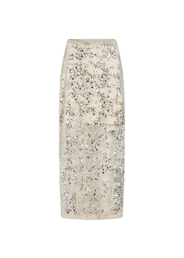 ROULEONA HW ANKLE SKIRT - Silver Detail:Sequins-Skirts-ROUGE EDIT-Butler Loftet