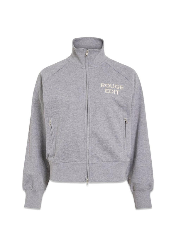 ROUYORK L/S HIGH NECK ZIPPER SWEAT - Light Gray Melange-Sweatshirts-ROUGE EDIT-Butler Loftet