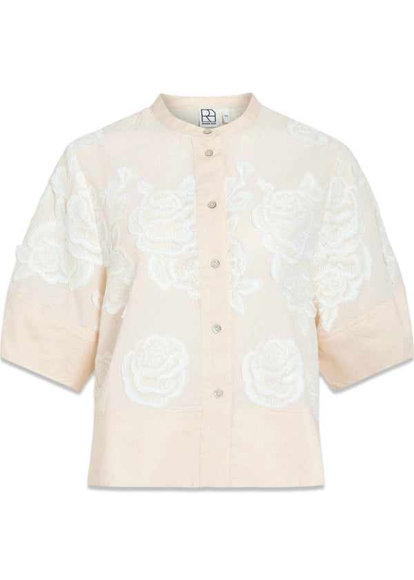 ROUZOELLA 2/4 O-NECK TOP - Birch-Blouses-ROUGE EDIT-Butler Loftet